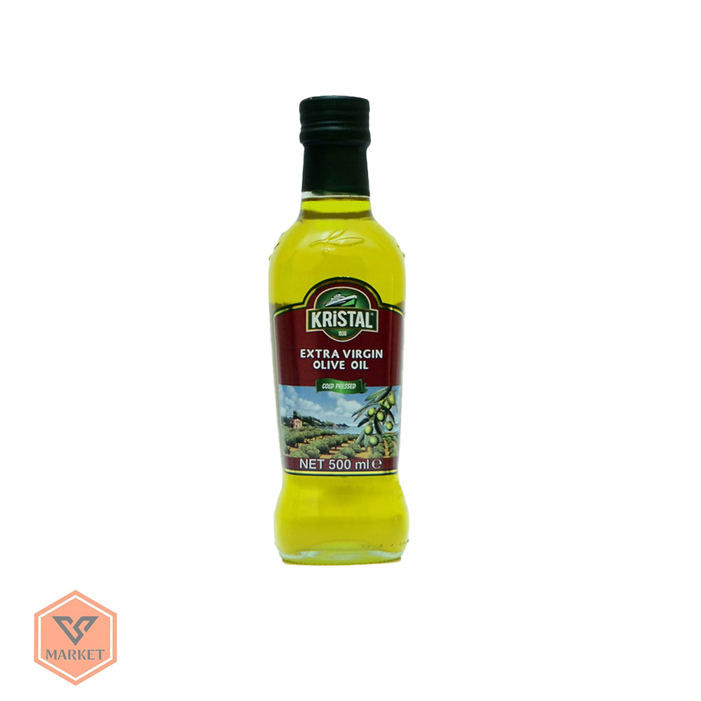 روغن زیتون فرابکر کریستال (Kristal Extra Virgin) پرس سرد – بطری شیشهای 500 میلیلیتر