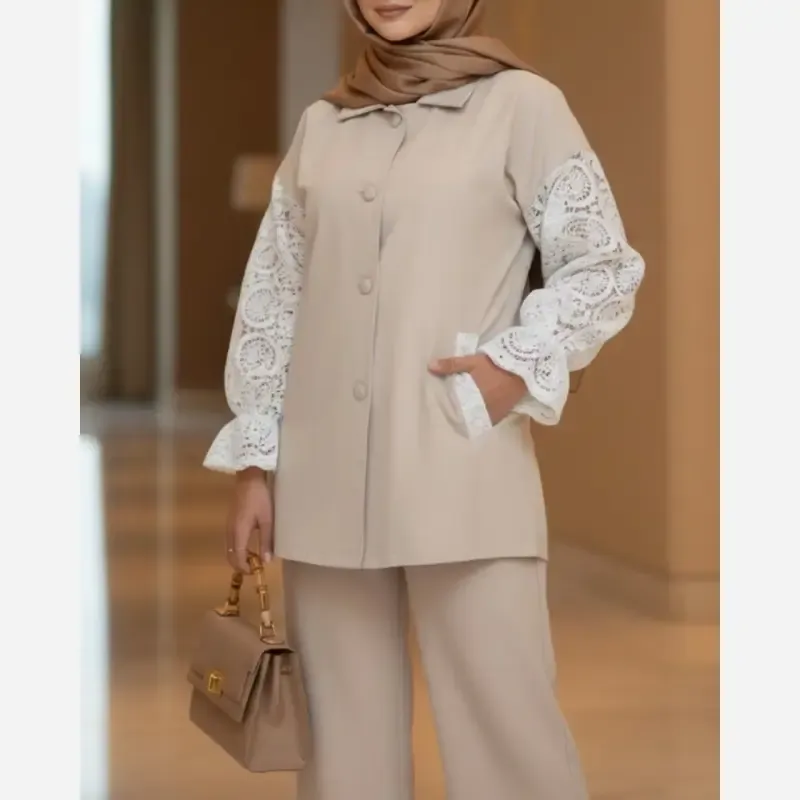 شومیز زنانه لینن آستین دانتل مدل درنا سایز 36 تا 48جدید