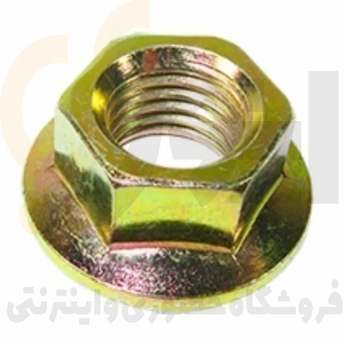 مهره 8 استیل واشر دار ثابت طلایی