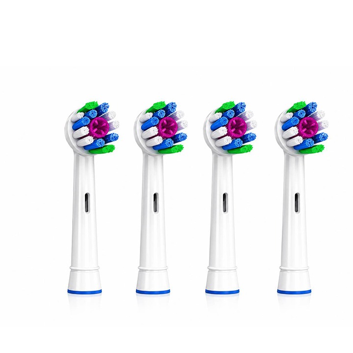 سری یدک مسواک برقی اورال بی مدل سه بعدی حرفه ای سفید (PRO 3D WHITE) بسته 4 تایی /پس کرایه جدید
