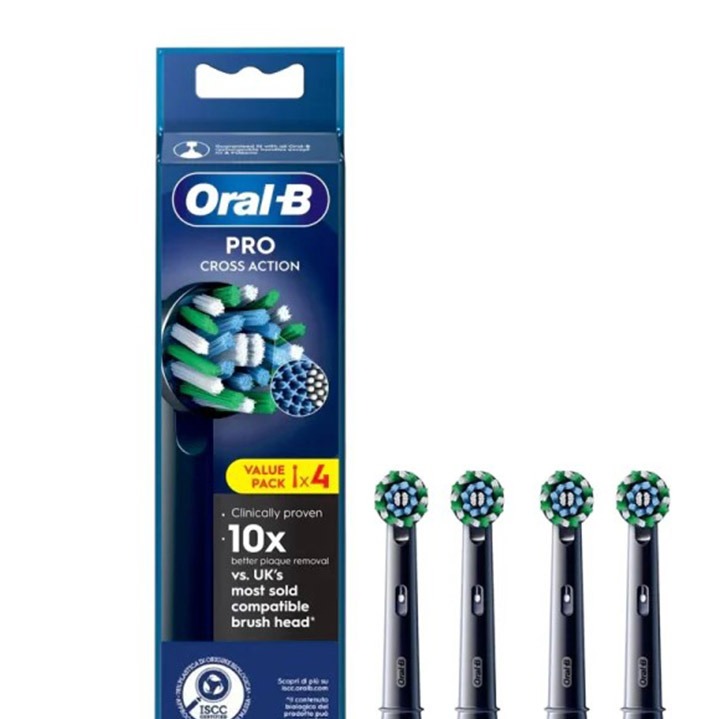 سری یدک مسواک برقی اورال بی مدل Pro Cross Action Black مشکی بسته 4 تایی / پس کرایه جدید