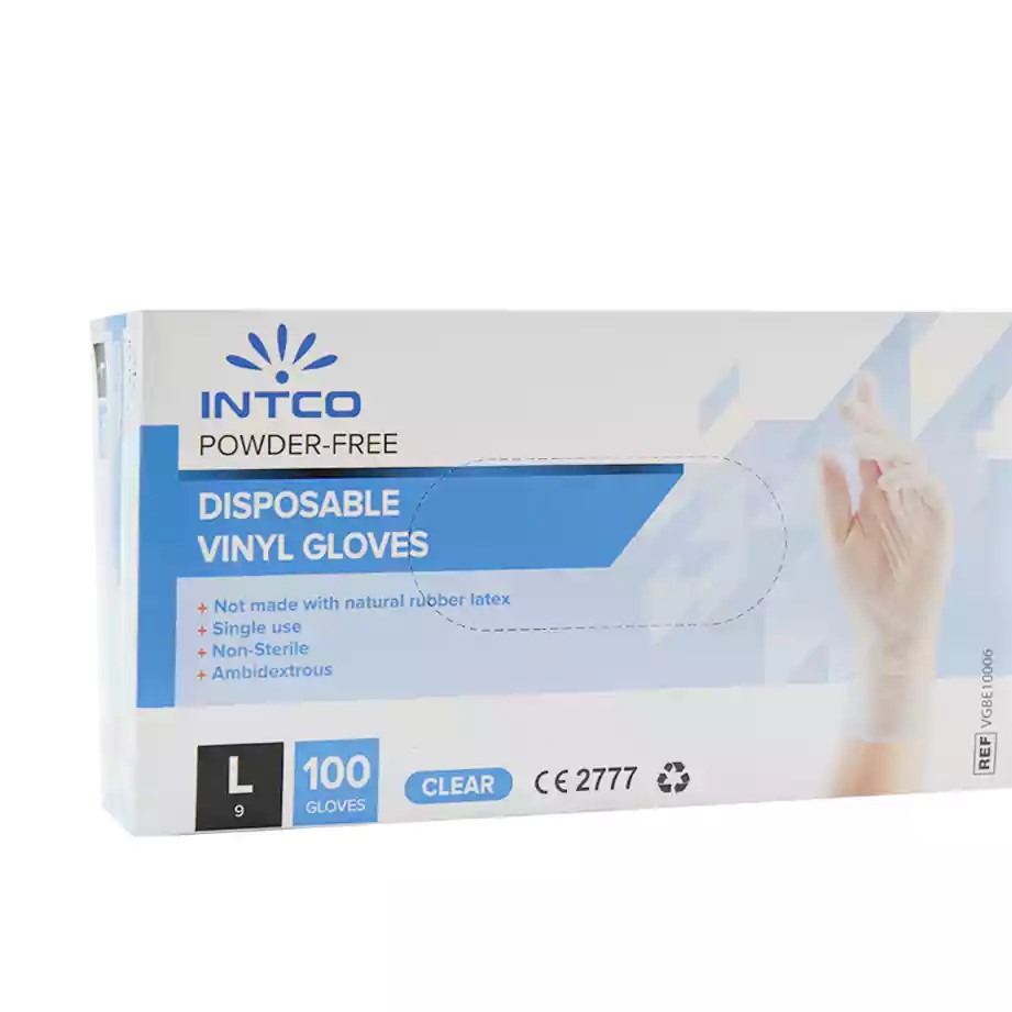 دستکش وینیل اینتکو سایز L (لارج ) بسته 100 عددی / پس کرایه جدید