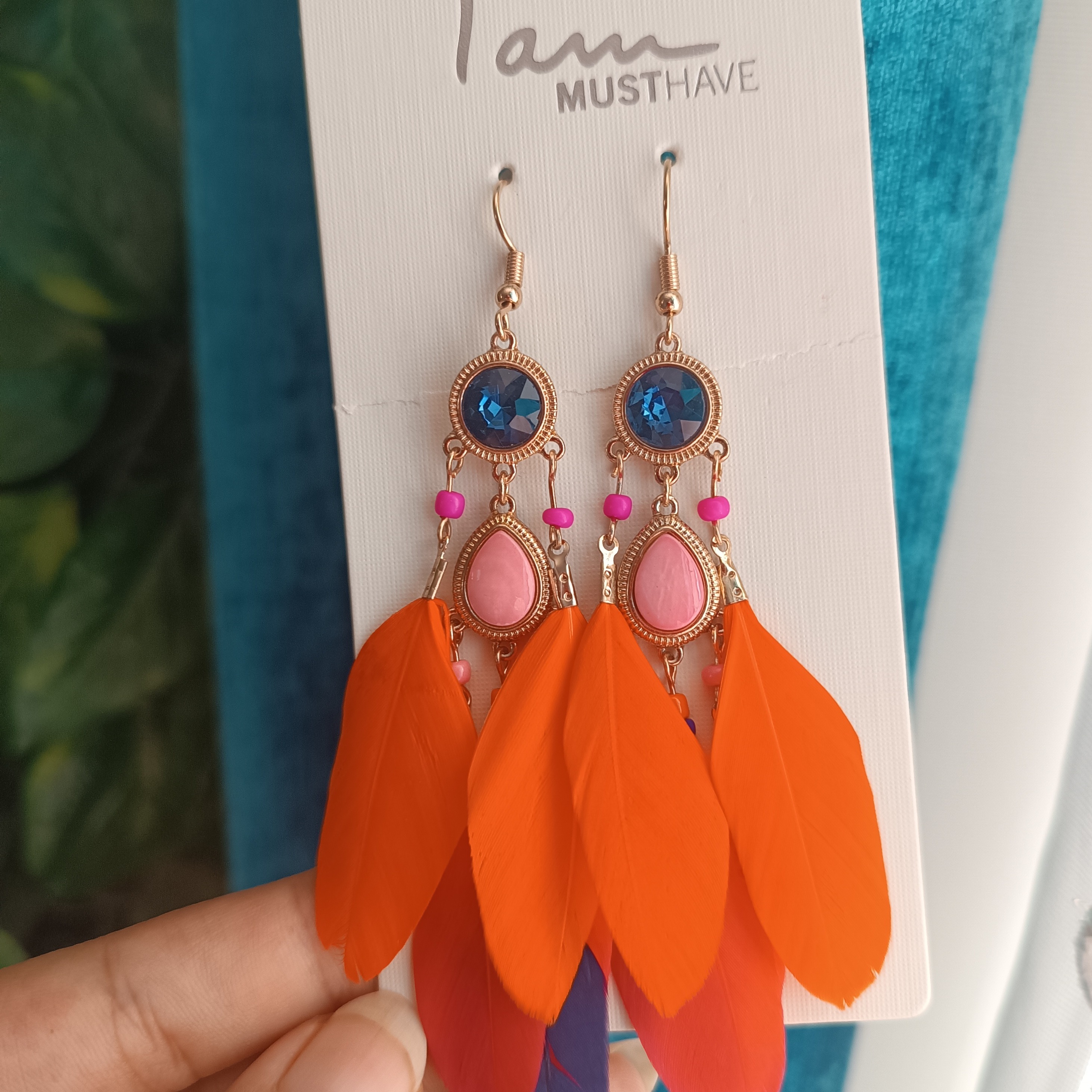 گوشواره نگین و پر