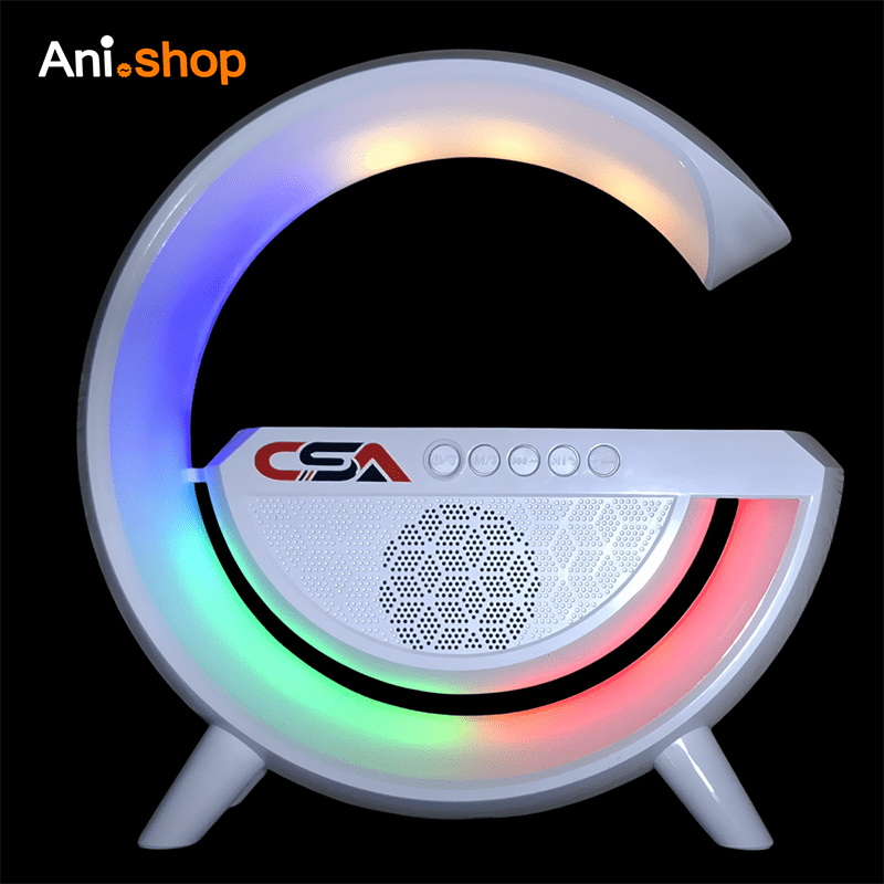 اسپیکر بلوتوثی CSA با شارژر وایرلس، چراغ خواب (پس کرایه)جدید