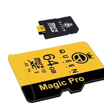 کارت حافظه Micro SD XC کوئین تک مدل A2-V30-633X کلاس 10 استاندارد UHS-l U3 سرعت 95MBps ظرفیت 64 گیگابایت به همراه آداپتوجدید