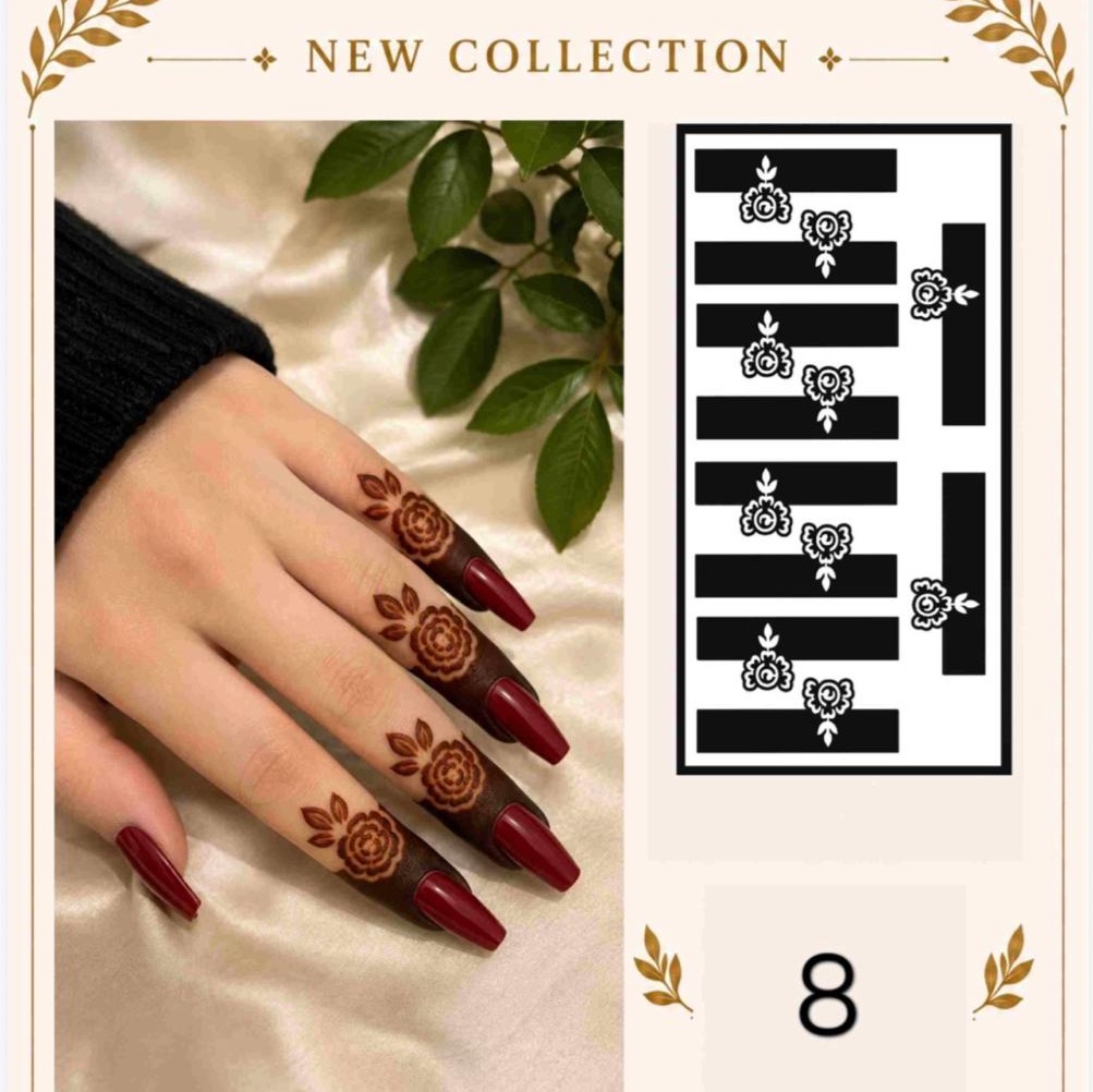 شابلون حنای ناخن کد 8جدید