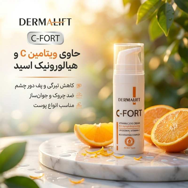 کرم دور چشم درمالیفت مدل C-FORT حجم 15 میلی لیترجدید