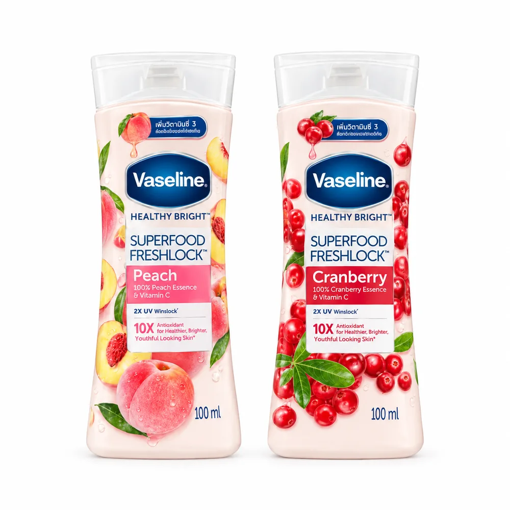 لوسیون وازلین هلو و کرنبری مدل Superfood Freshlock حجم 100 میل