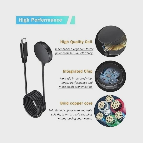 ویژه کابل شارژر ساعت هوشمند سامسونگ مدل گلکسی واچ samsung Galaxy watch 7مشکی Type C USB اصلجدید