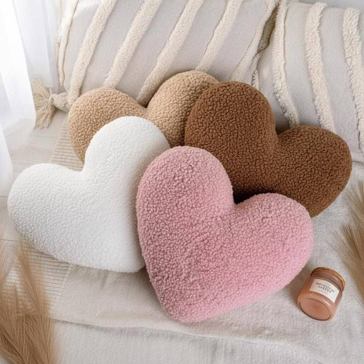 کوسن طرح قلب جنس پارچه تدی مجموعه 3عددیجدید