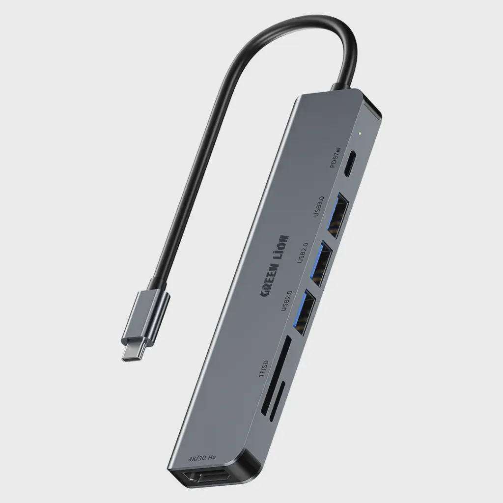 هاب 7 در 1 گرین لاین Green Lion 7-in-1 USB-C Hubجدید