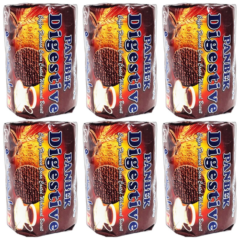 بیسکویت دایجستیو سبوس دار با روکش شکلاتی طعم قهوه آناتا - 220 گرم بسته 6 عددی