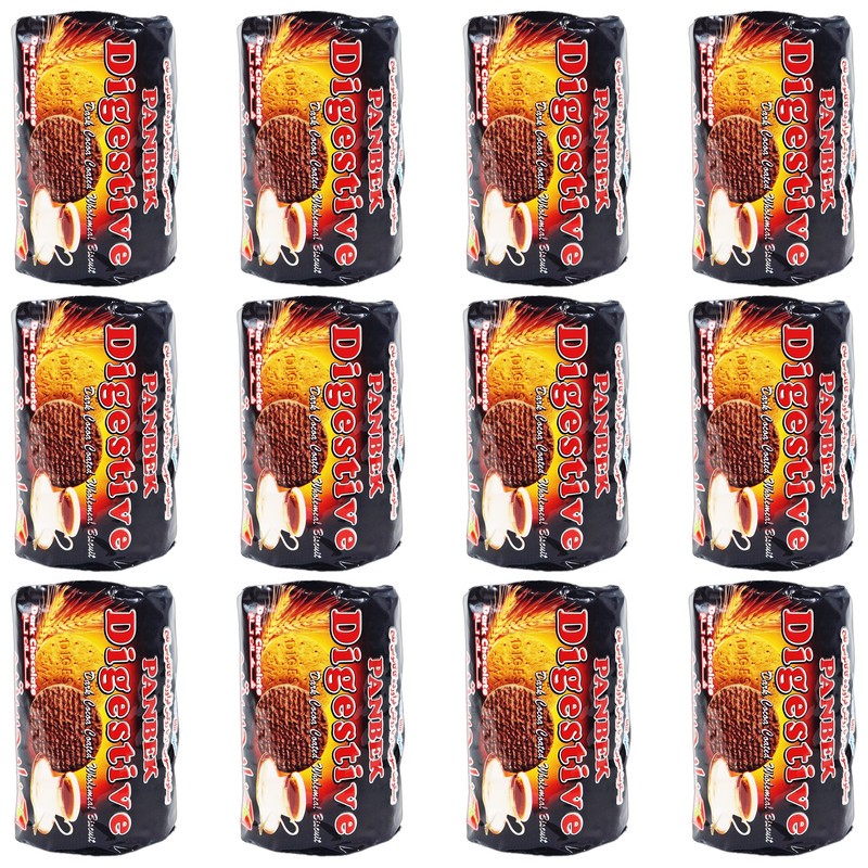 بیسکویت دایجستیو سبوس دار با روکش شکلات تلخ آناتا - 220 گرم بسته 12 عددی
