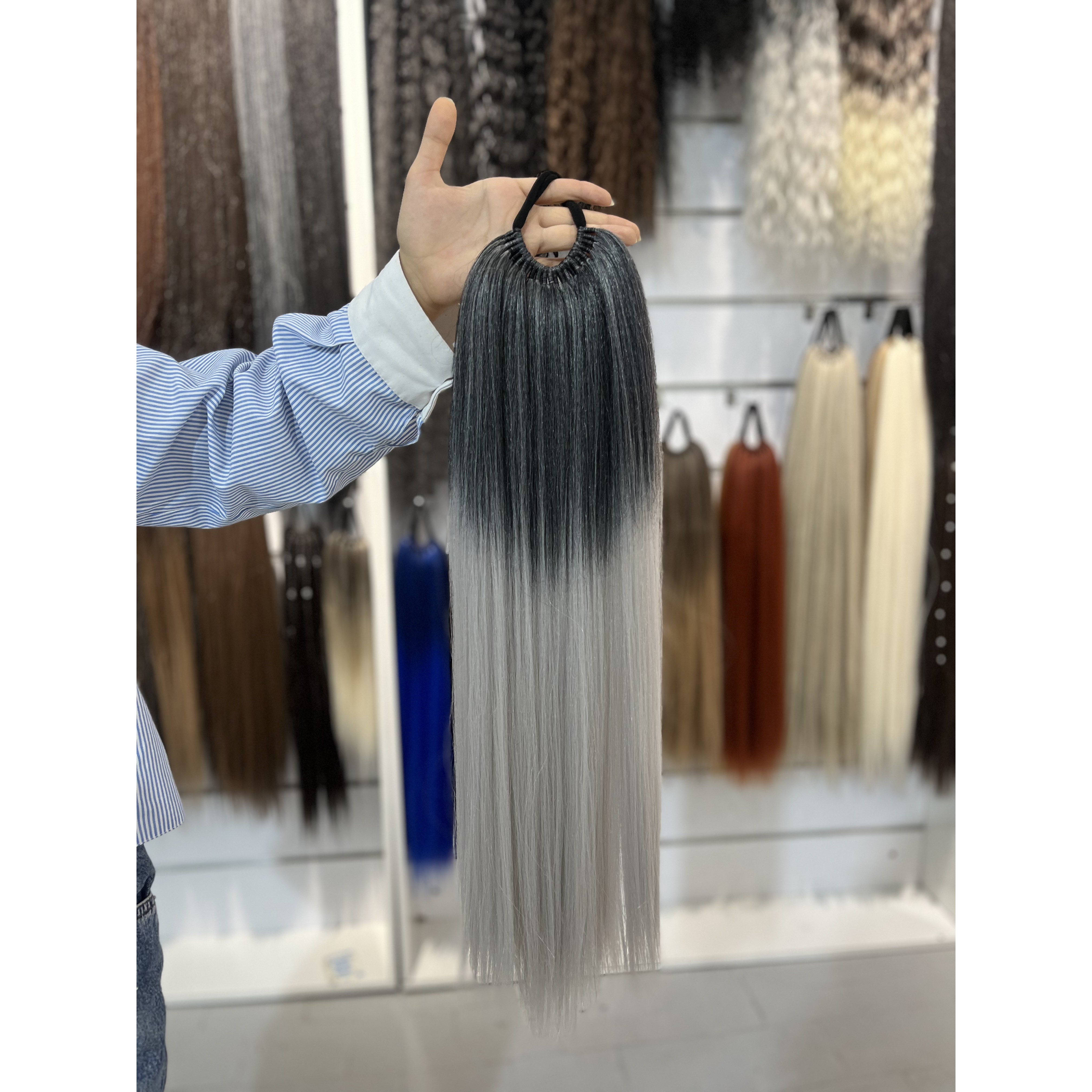 دم اسبی آمبره مشکی طوسی