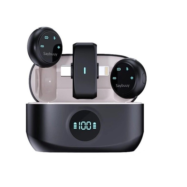 میکروفون حرفه ای بی سیم سی بای مدل Mic1، مناسب ضبط دو نفره با درگاه USB Type Cجدید