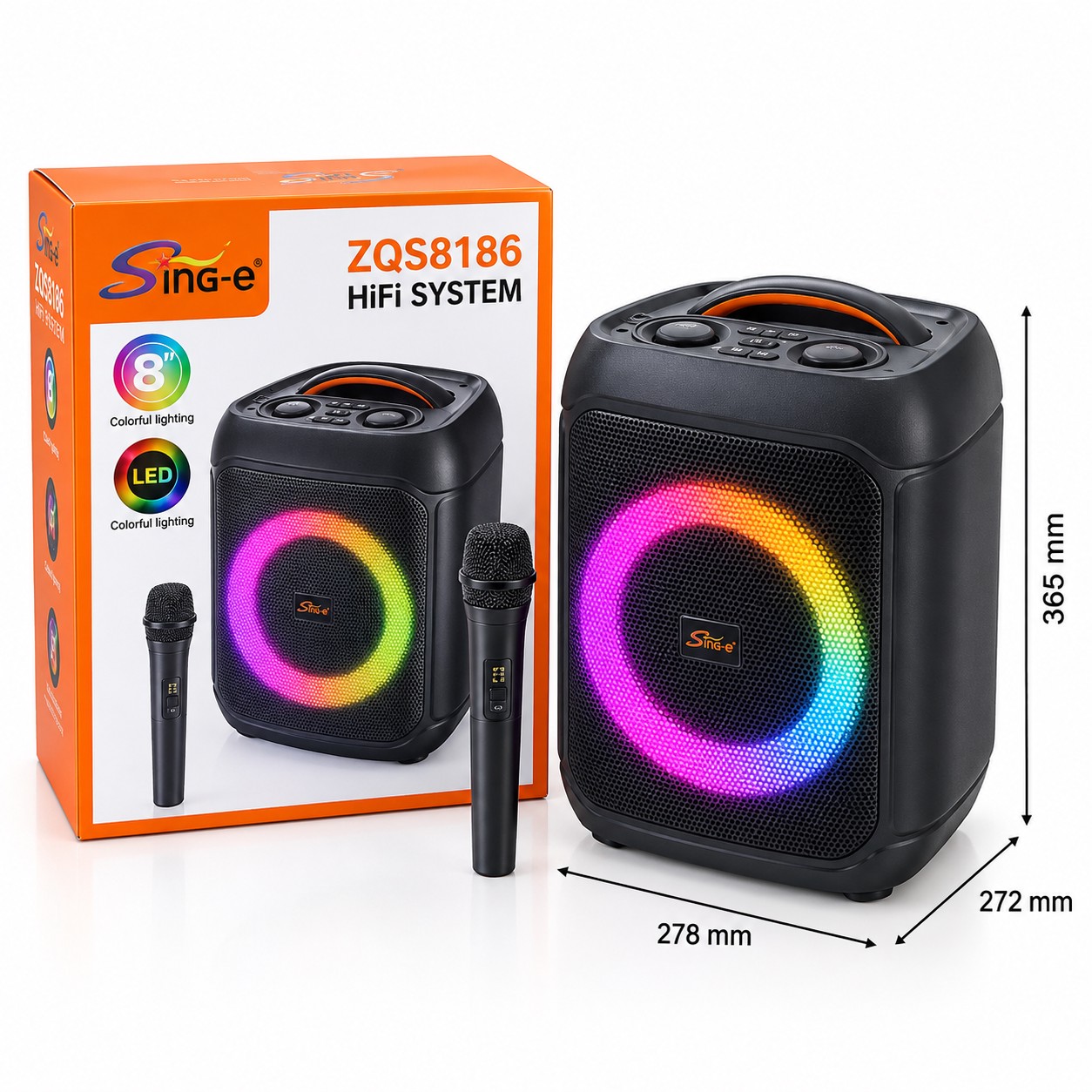 اسپیکر بلوتوثی قابل حمل Sing-e مدل ZQS8186 با میکروفون بی سیمجدید