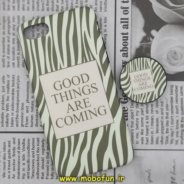 قاب گوشی iPhone 7 - iPhone 8 - iPhone SE 2020 آیفون مدل IMD فانتزی ماربل طرح GOOD THINGS ARE COMING پاپ سوکت دار کد 264