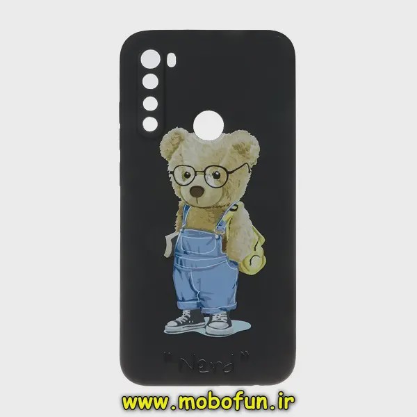 قاب گوشی Redmi Note 8 - Redmi Note 8 2021 شیائومی سیلیکونی ژله ای طرح خرسی تدی Tedi محافظ لنز دار مشکی کد 448
