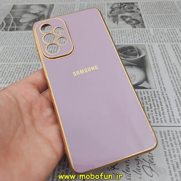 قاب گوشی Galaxy A73 5G سامسونگ طرح ژله ای مای کیس گلد لاین دور طلایی محافظ لنز دار یاسی کد 142