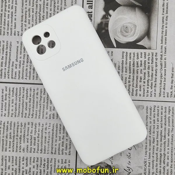 قاب گوشی Galaxy A03 2022 سامسونگ سیلیکونی اورجینال سورا Sora پاک کنی درجه یک زیربسته محافظ لنز دار سفید کد E10-170114