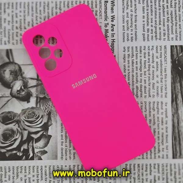 قاب گوشی Galaxy A33 5G سامسونگ سیلیکونی اورجینال سورا SORA پاک کنی درجه یک زیربسته محافظ لنز دار صورتی فانتزی کد 267