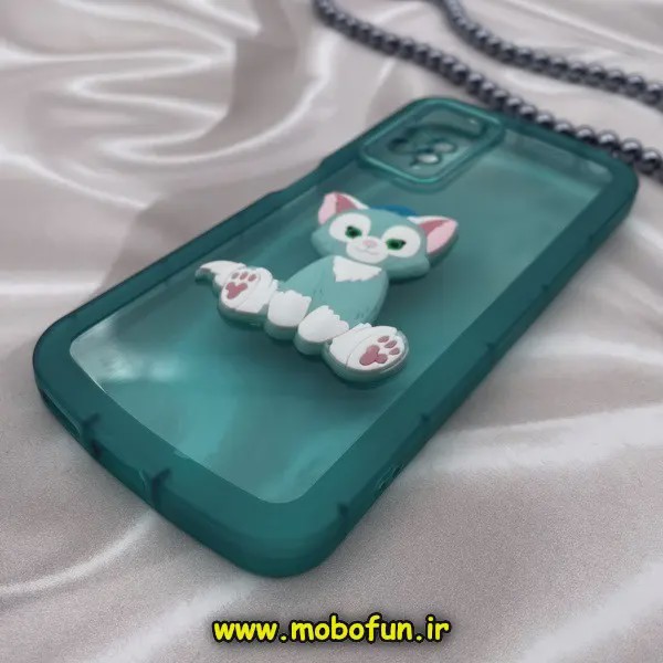 قاب گوشی Xiaomi Redmi Note 11 Pro 4G Global - Redmi Note 11 Pro 5G Global شیائومی طرح ژله ای شفاف بالشتی سه بعدی گربه...