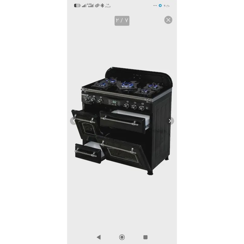 اجاق گاز 5 شعله صفحه استیل تاکنو فارناسجدید
