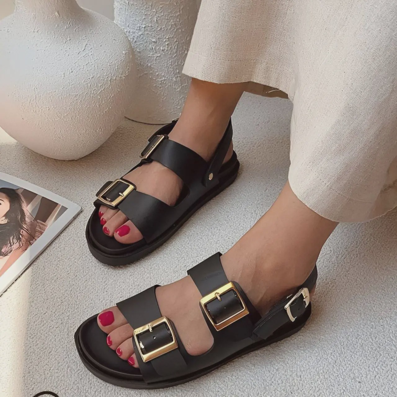 صندل زنانه زارا صندل تابستانی راحتی پشت بندی