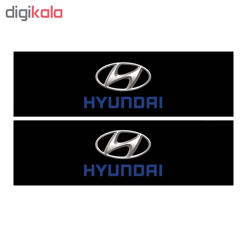 برچسب پا رکابی خودرو طرح HYUNDAI مدل TIG025 بسته 2 عددی اکسان استیکر