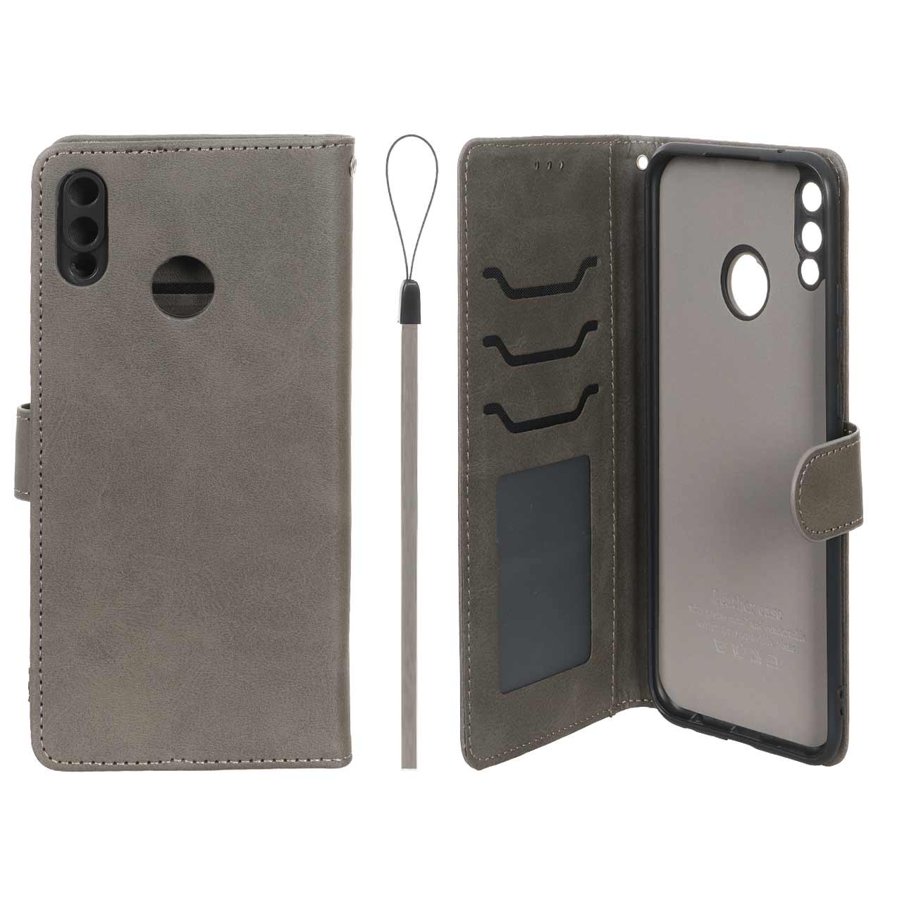کیف موبایل چرمی مگنتی جاکارتی و محافظ لنزدار درجه یک داخل مخمل هواوی مدل Huawei Y9 2019جدید