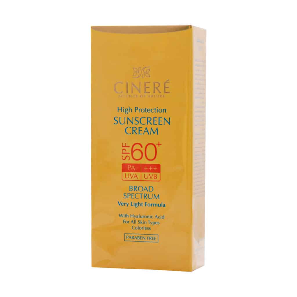 کرم ضد آفتاب SPF60+ بدون رنگ سینره مناسب انواع پوست 50 میلی لیتر