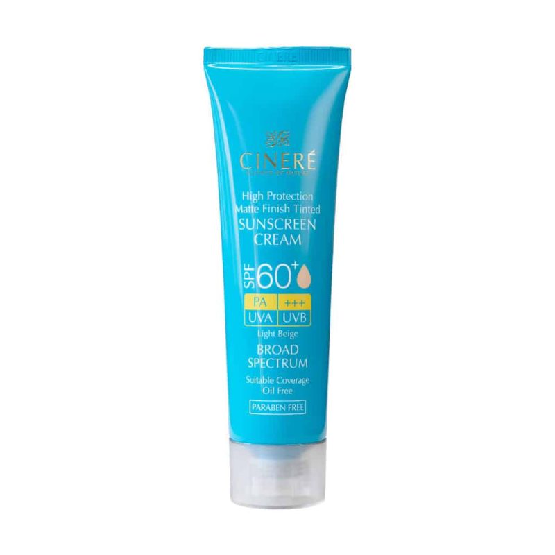 کرم ضد آفتاب رنگی SPF60 سینره فاقد چربی 50 میلی لیتر