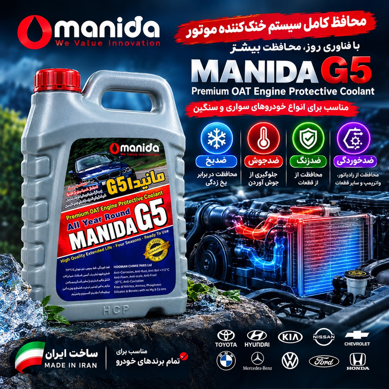 ضدیخ 5050 مانیدا مدل G5 حجم 4 لیترجدید