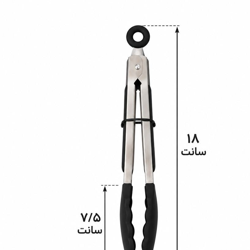 انبر سالاد استیل شنگیا سایز کوچک با سری نسوزجدید