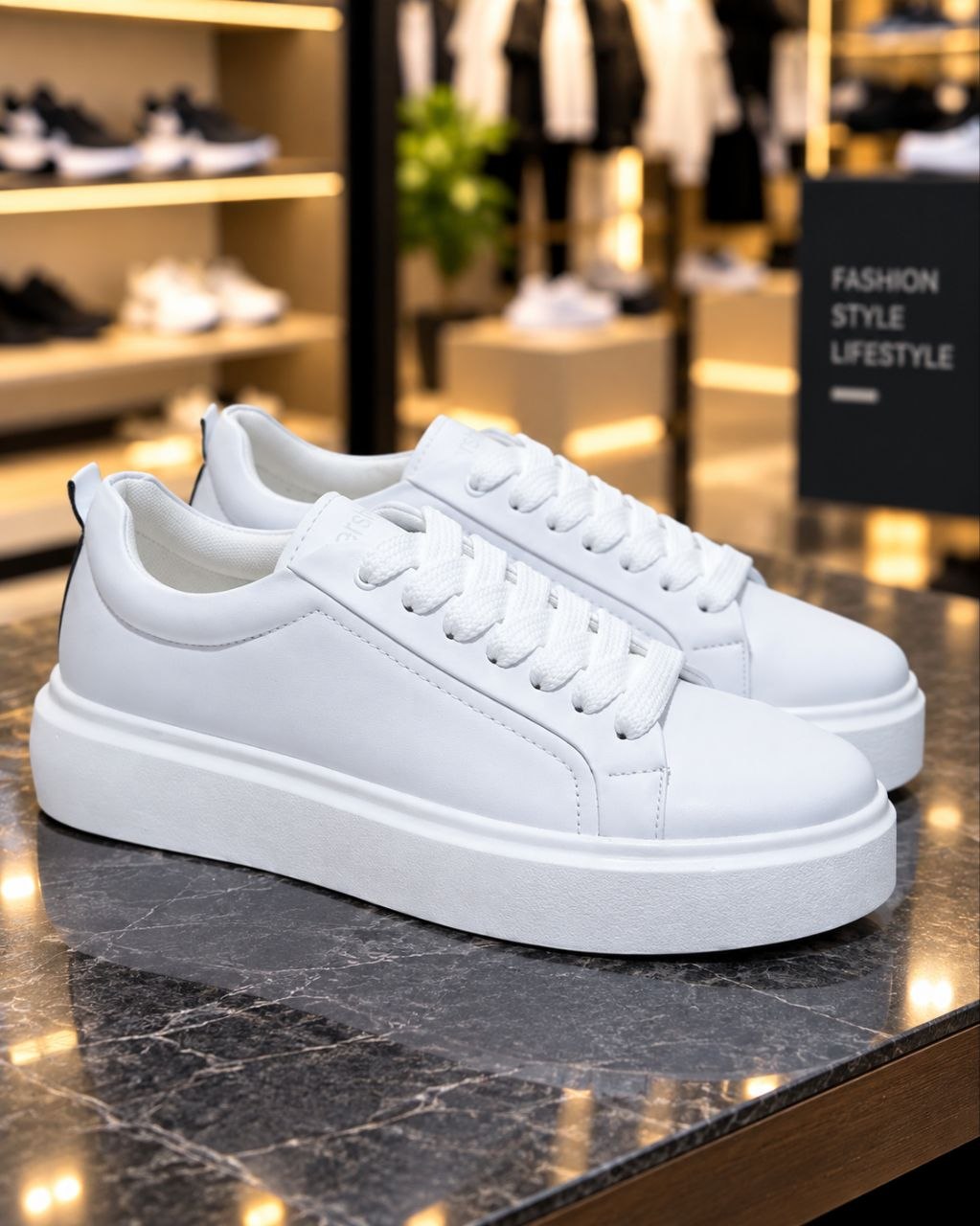 کفش کتونی مردانه ونس برشکا سفید کد 108 Bershka 1