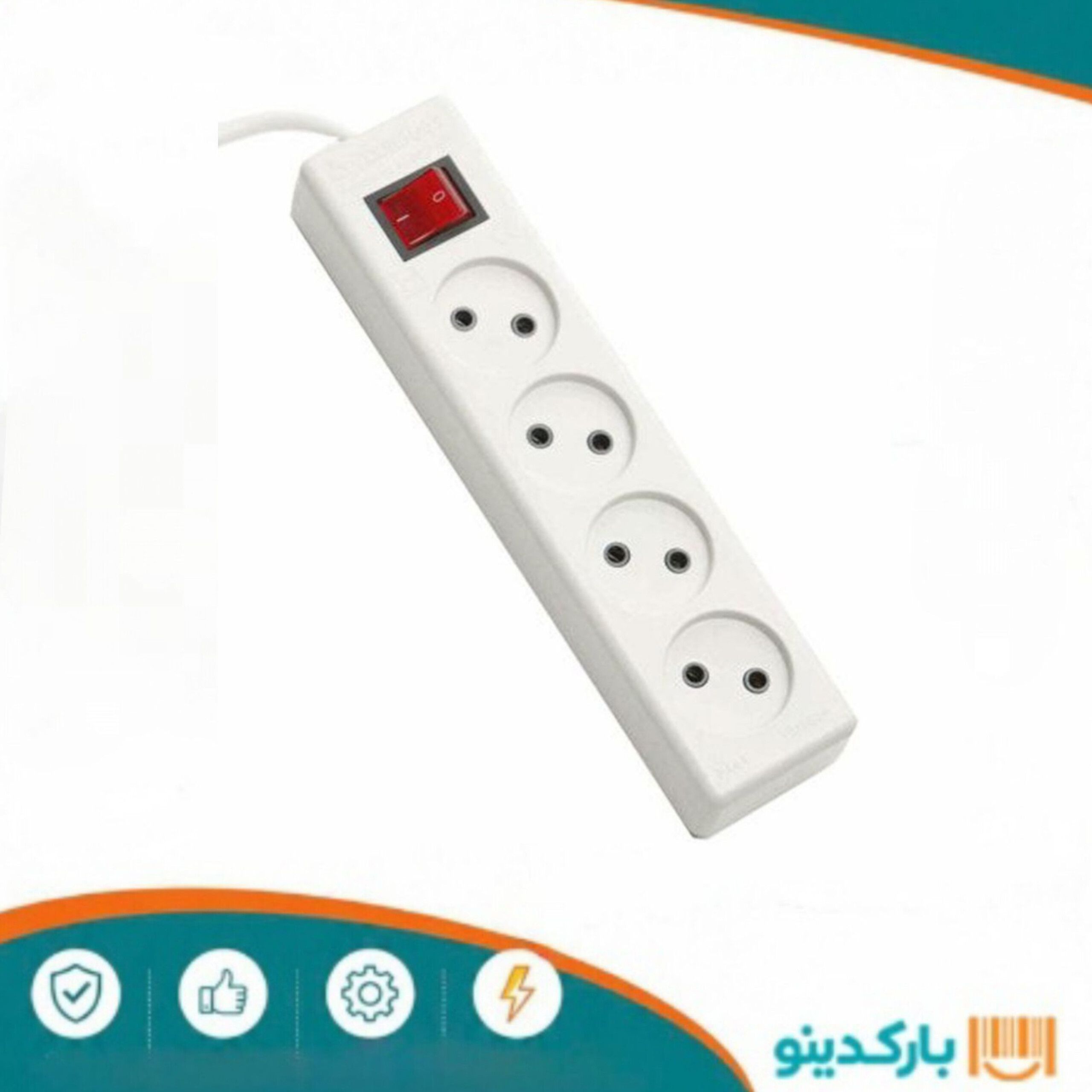 رابط 4 خانه بدون ارت 1.8 متری (651)پارت الکتریک