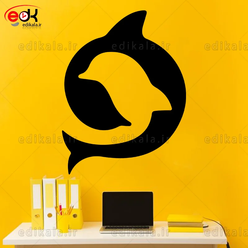 آینه دکوراتیو طرح دلفین شماره 1 در پنج رنگ و ابعاد انتخابی+فایل کورل