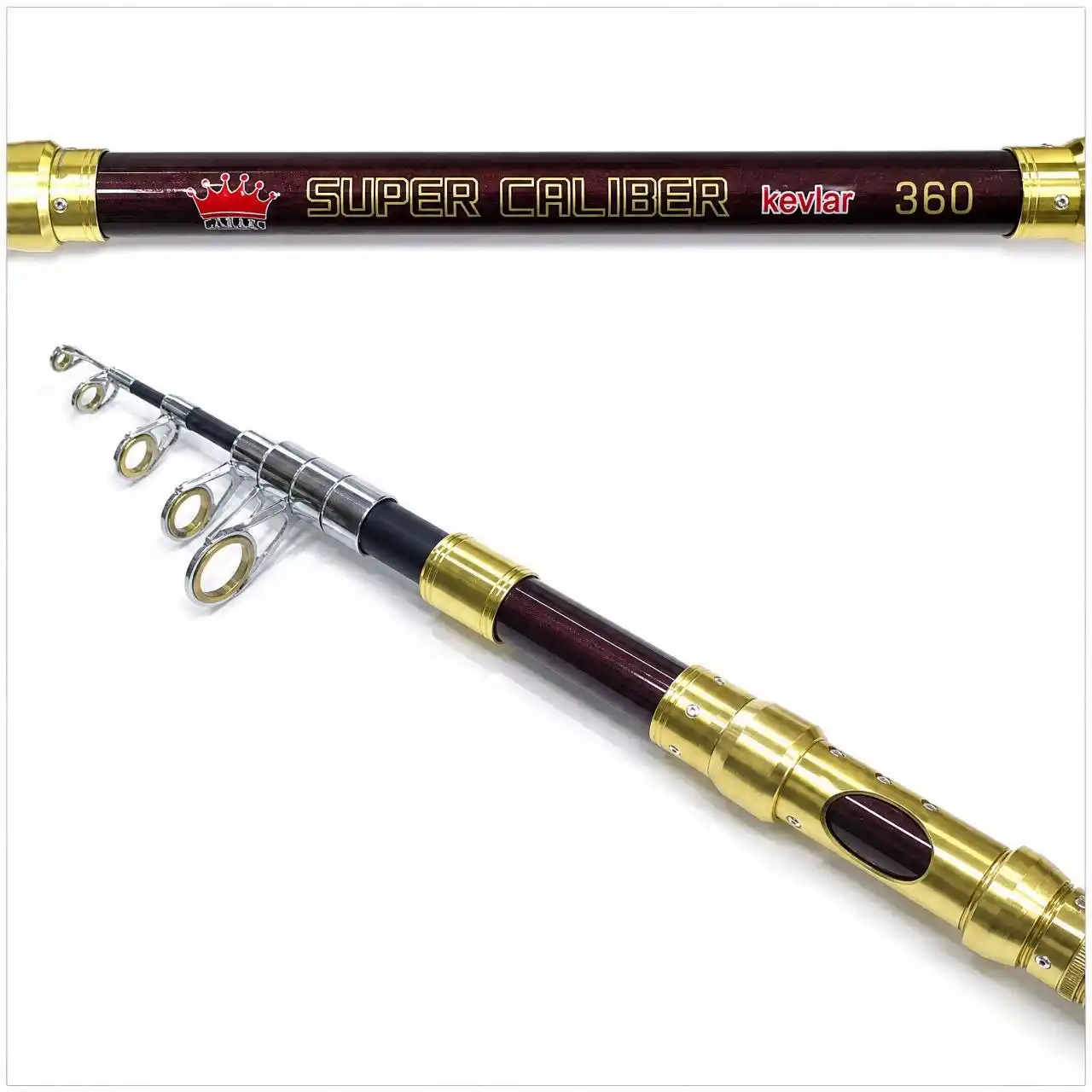 چوب ماهی گیری تلسکوپی Super Caliber Kevlar 360جدید