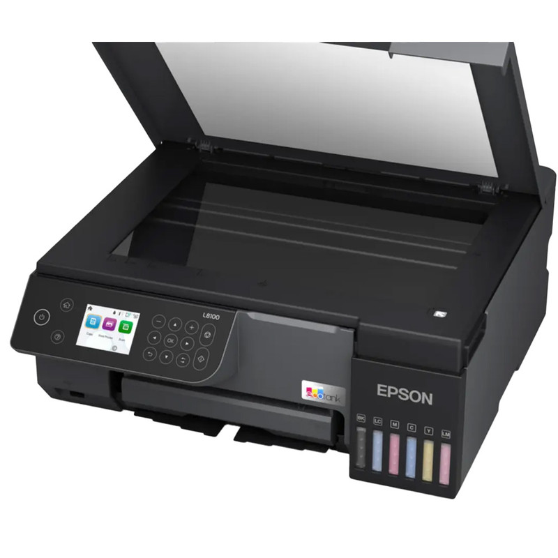پرینتر جوهرافشان 3 کاره اپسون مدل EcoTank L8100، رنگی با نمایشگر لمسی، چاپ، اسکن و کپی، اتصال Wi-Fi و USB، چاپ روی کا...