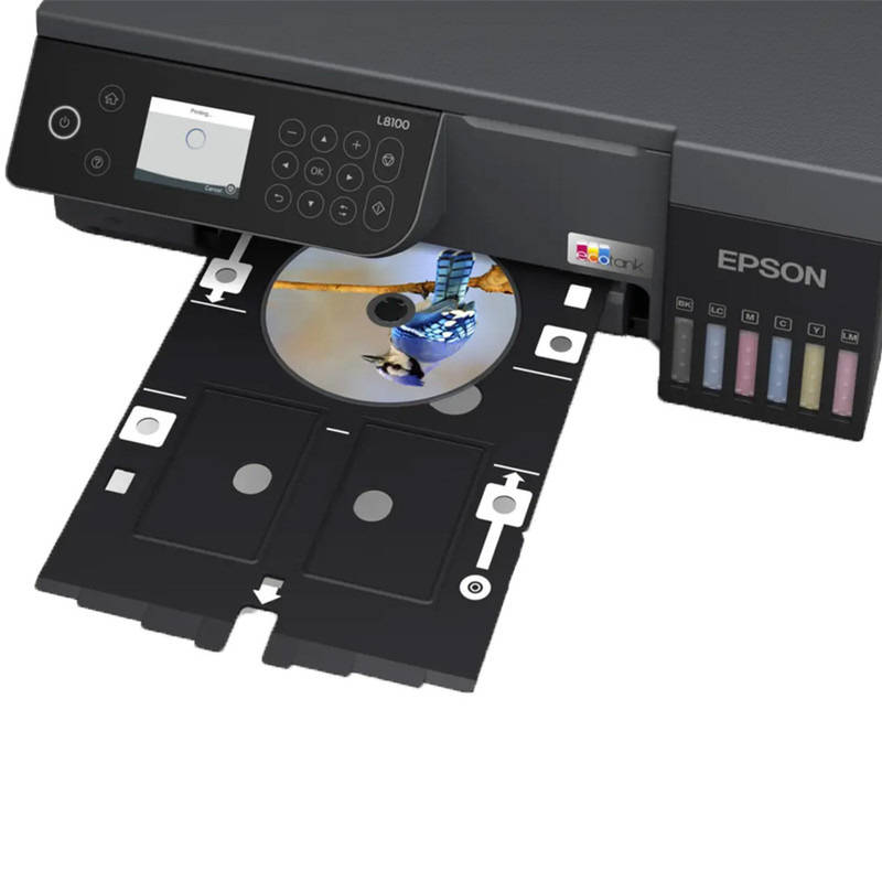 پرینتر جوهرافشان 3 کاره اپسون مدل EcoTank L8100، رنگی با نمایشگر لمسی، چاپ، اسکن و کپی، اتصال Wi-Fi و USB، چاپ روی کا...