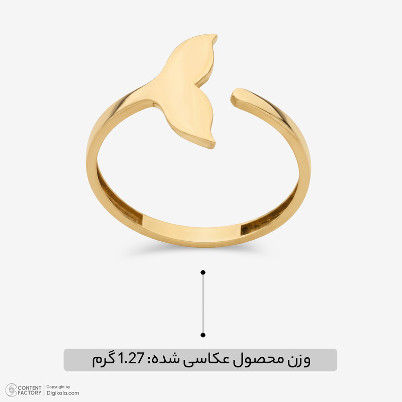 انگشتر طلا 18 عیار زنانه گالری طلای مهرسین مدل دم والجدید