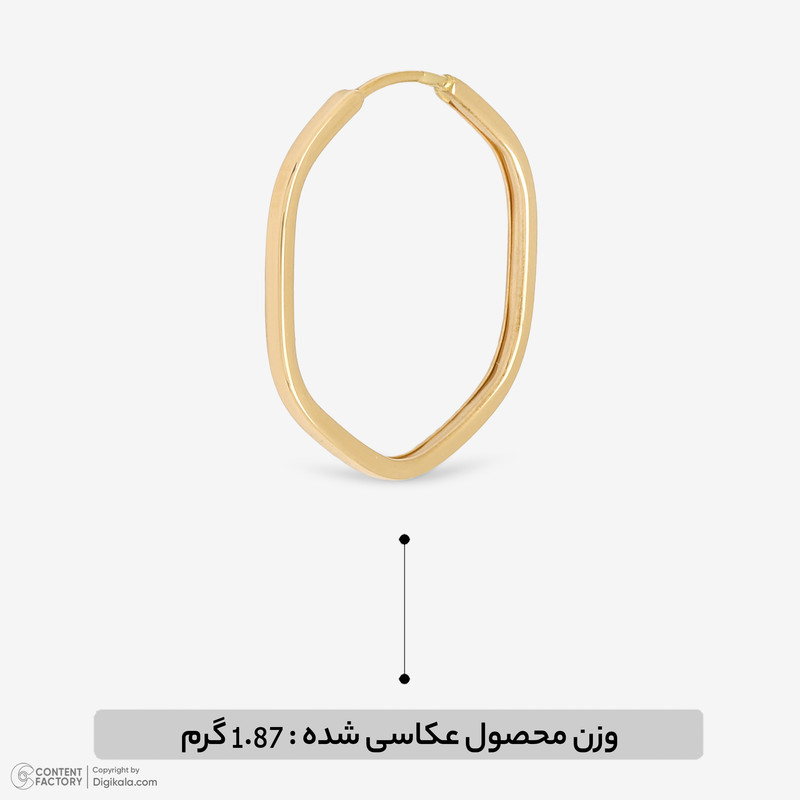 گوشواره حلقهای طلا 18 عیار زنانه گالری طلای مهرسین مدل MK599جدید