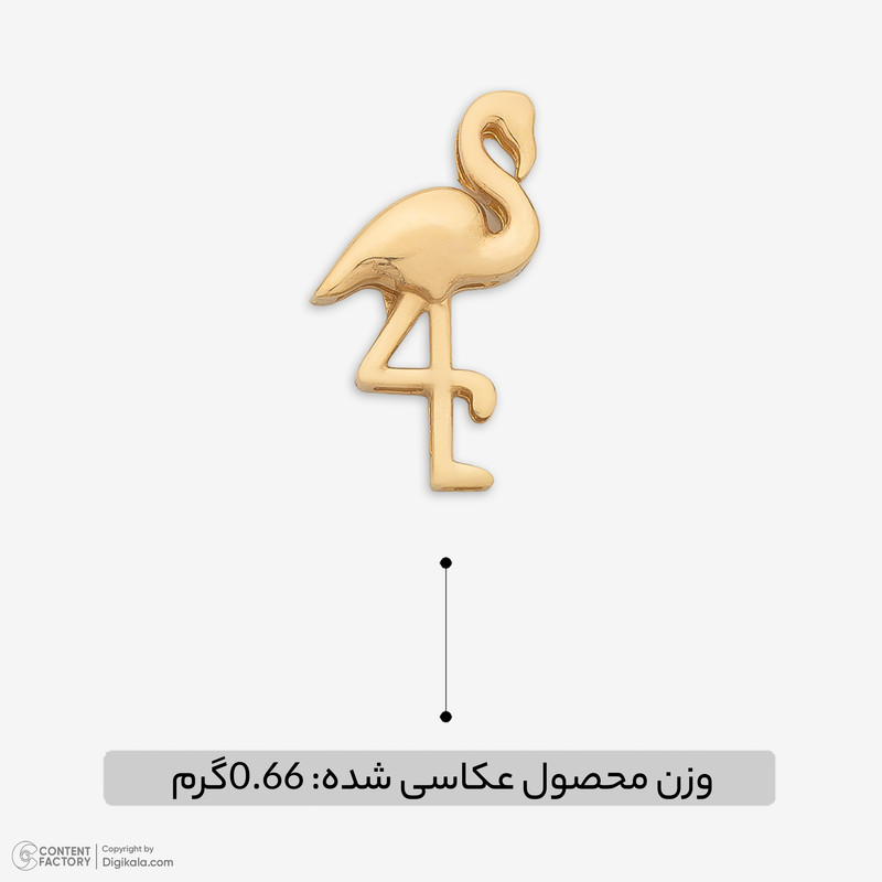 آویز گردنبند طلا 18 عیار زنانه گالری طلای مهرسین طرح فلامینگوجدید