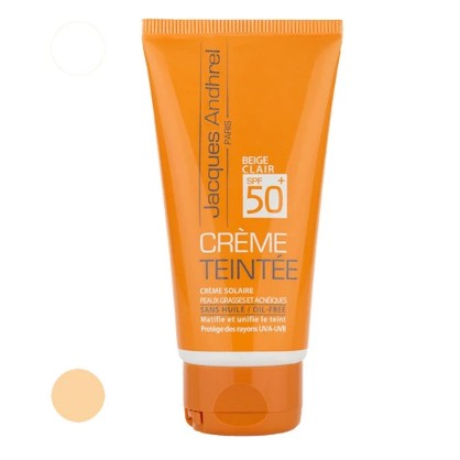کرم ضدآفتاب رنگی (بژ روشن) Spf 50 مناسب پوست چرب ژاک آندرل 