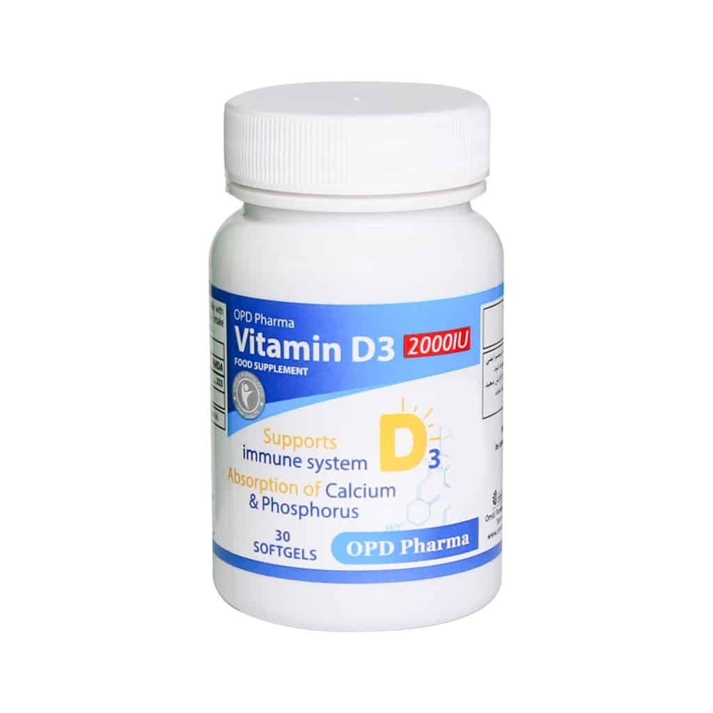 سافت ژل ویتامین D3 2000 واحد او پی دی فارماجدید