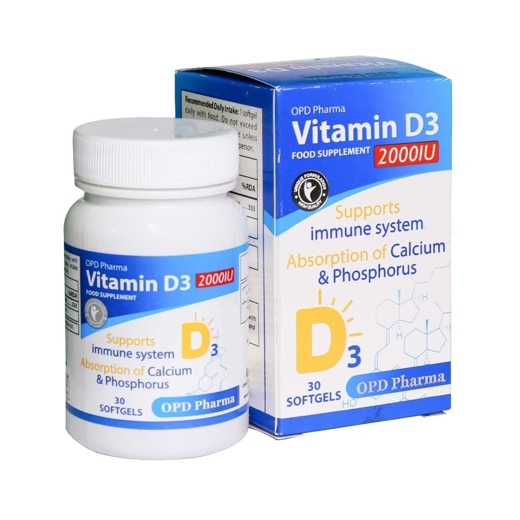 سافت ژل ویتامین D3 2000 واحد او پی دی فارماجدید