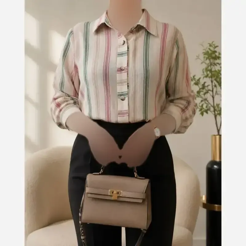 شومیز یقه مردونه لینن مدل ژینا سایز 36 تا 48جدید