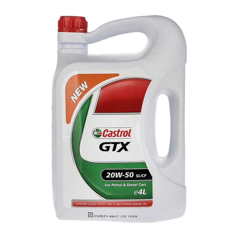 روغن موتور کاسترول 20W-50 مدل GTX حجم 4 لیتر API SL
