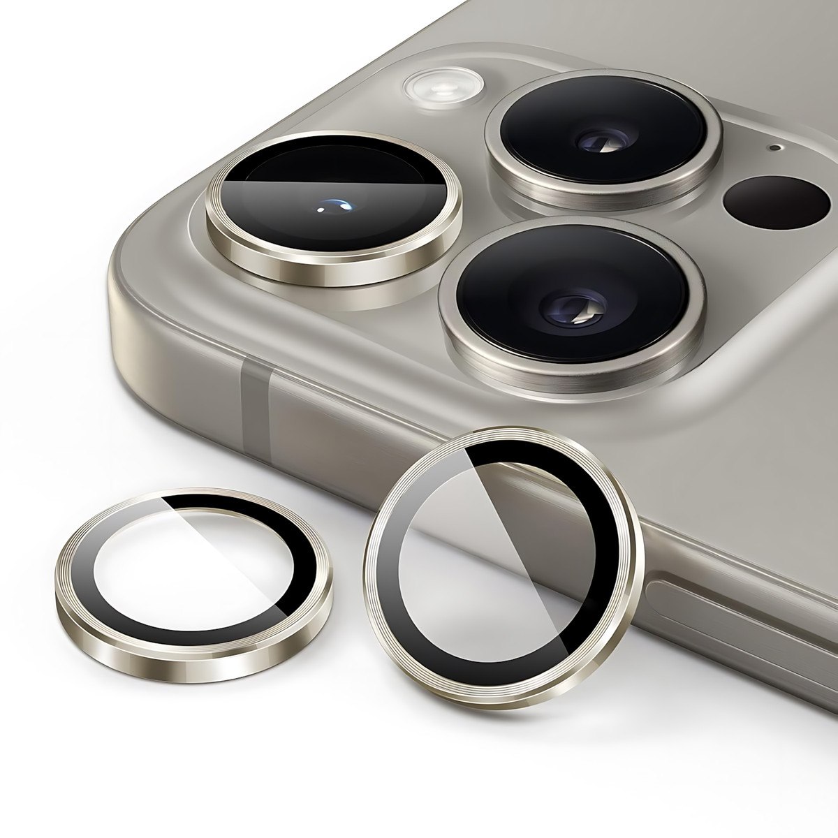 محافظ لنز دوربین شیشهای مدل AF مناسب برای گوشی موبایل اپل iPhone 16 Pro Max