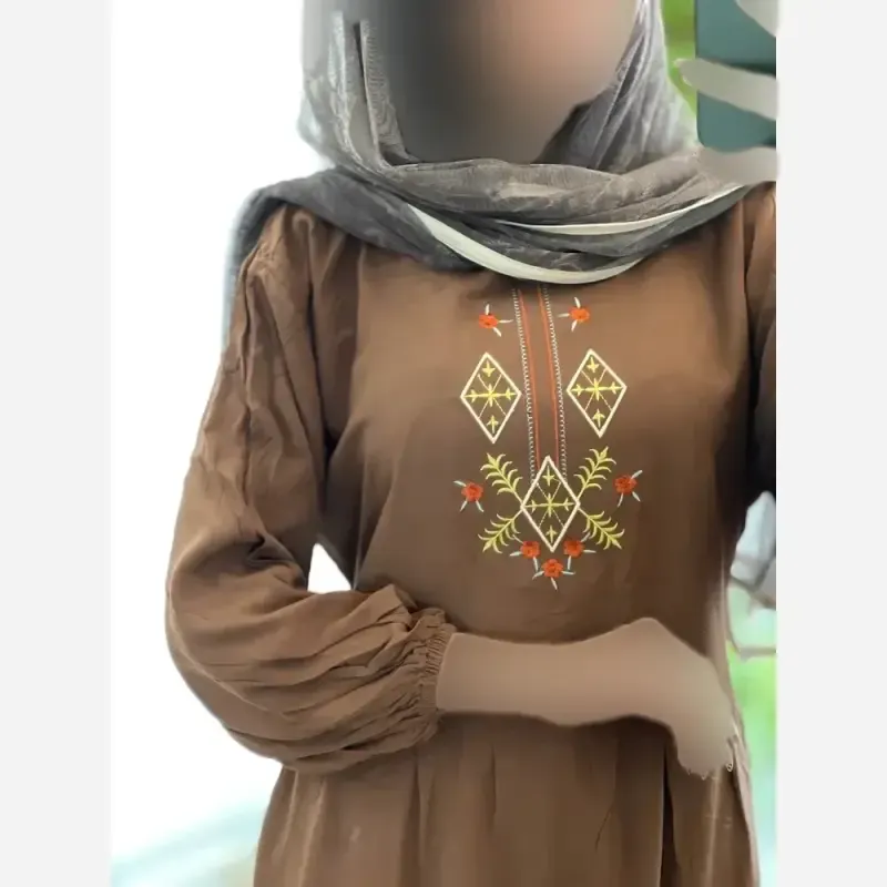 پیراهن ساحلی گلدوزی مایا جنس نخ ململ فری سایزجدید